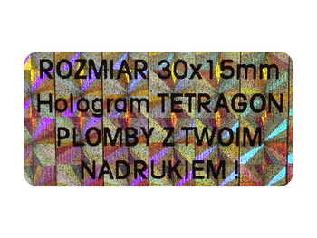 30x15mm hologram tetragon 500szt twój nadruk