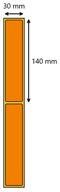 Etykieta termiczna 30x140 pomarańczowa / 500 szt / 40