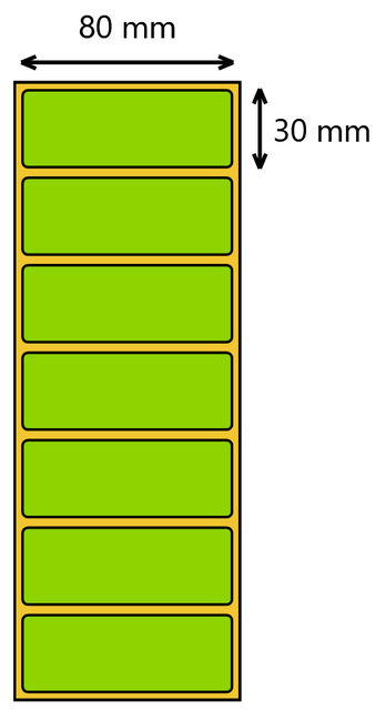 Etykieta termiczna 80x30 zielona  / 2000 szt / 40