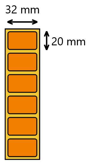 Etykieta termiczna 32x20 pomarańczowa / 3000 szt / 40