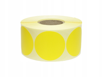 Etykieta termiczna fi50 żółta / 1000 szt / 40