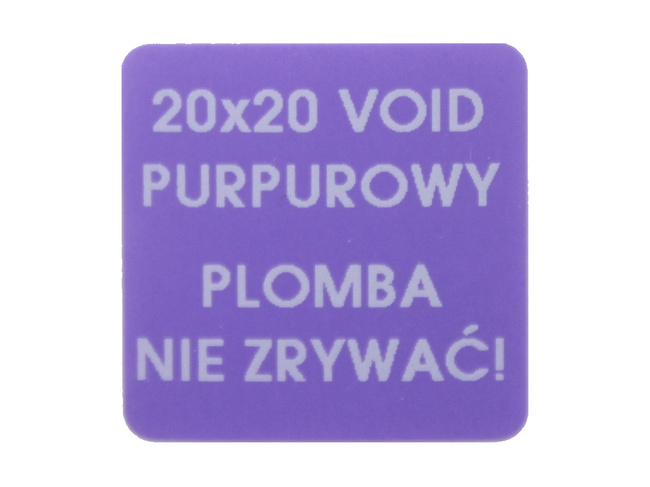 Plomba stickery 20x20 purpurowy void 500szt twój nadruk !