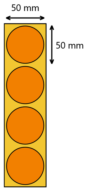 Etykieta termiczna fi50 pomarańczowa / 1000 szt / 40