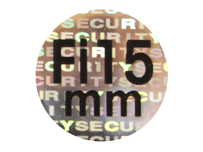 Plomby gwarancyjne sticker fi15mm hologram 250szt twój nadruk !
