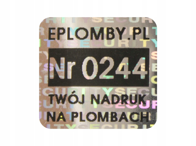 Plomby gwarancyjne stickery 16x16 hologram 250szt twój nadruk !