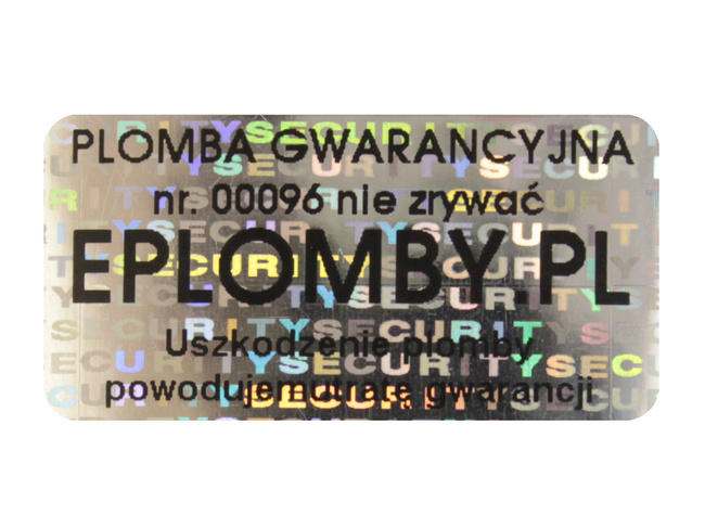 Plomby gwarancyjne stickery 30x15 hologram 1000szt twój nadruk !
