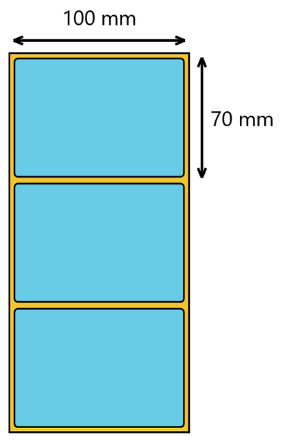 Etykieta termiczna 100x70 niebieska / 1000 szt / 40