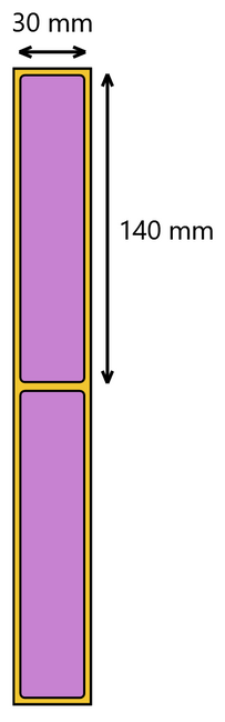Etykieta termiczna 30x140 fioletowa / 500 szt / 40