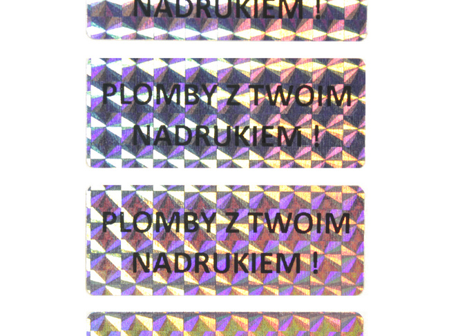 45x18mm hologram tetragon 250szt twój nadruk