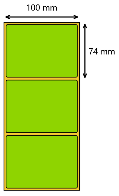 Etykieta termiczna 100x74 zielona / 500 szt / 40