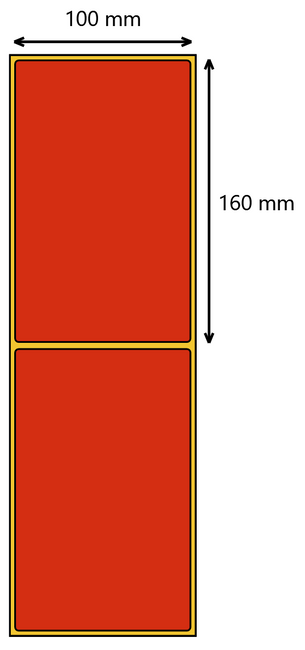 Etykieta termiczna 100x160 czerwona / 400 szt / 40