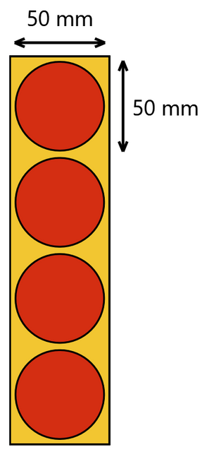 Etykieta termiczna fi50 czerwona / 1000 szt / 40