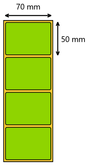 Etykieta termiczna 70x50 zielona / 1000 szt / 40