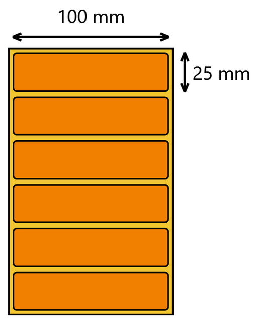 Etykieta termiczna 100x25 pomarańczowa / 2000 szt / 40