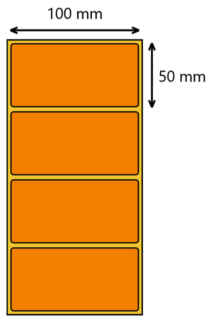 Etykieta termiczna 100x50 pomarańczowa / 1000 szt / 40