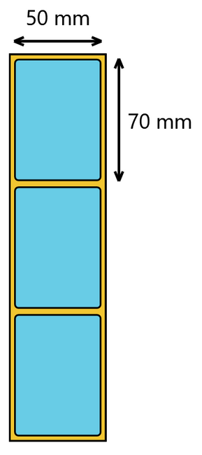 Etykieta termiczna 50x70 niebieska / 1000 szt / 40