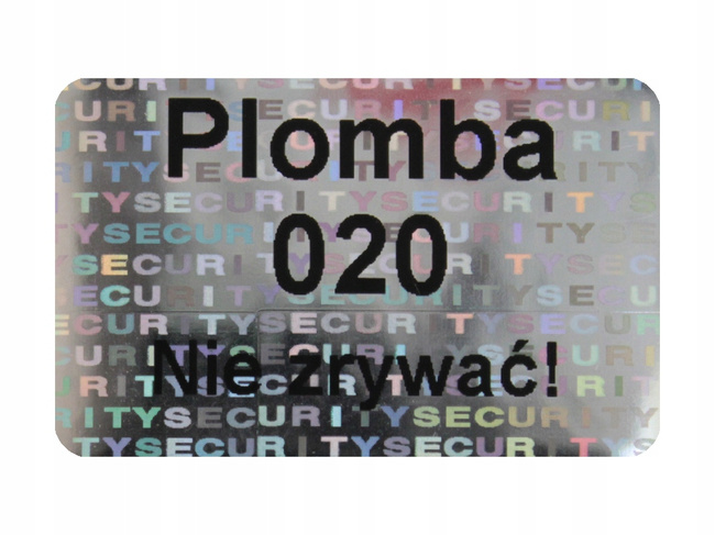 Plomby gwarancyjne stickery 32x20 hologram 250szt twój nadruk !