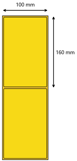 Etykieta termiczna 100x160 żółta / 400 szt / 40