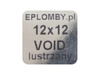 Plomby gwarancyjne stickery 12x12mm void lustrzany 1000szt twój nadruk !