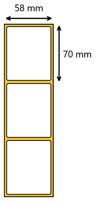 Etykieta termiczna 58x70 / 1000 szt / 40