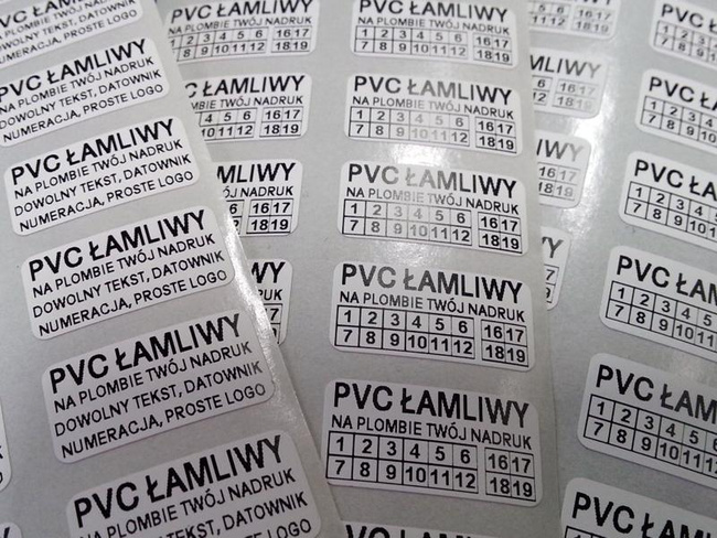 20x8mm plomby pvc łamliwy 250szt z twoim nadrukiem twój nadruk !