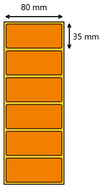 Etykieta termiczna 80x35 pomarańczowa / 2000 szt / 40