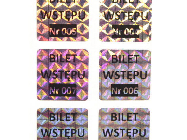 20x20mm hologram tetragon 1000szt twój nadruk