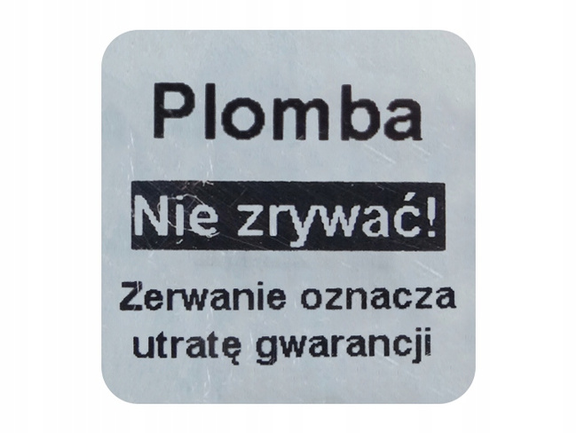 Naklejki serwisowe plomby 20x20 void mat 250 szt