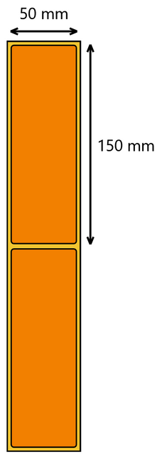 Etykieta termiczna 50x150 pomarańczowa / 500 szt / 40