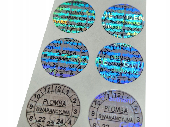 Plomby stickery fi40 hologram original 500szt twój nadruk !
