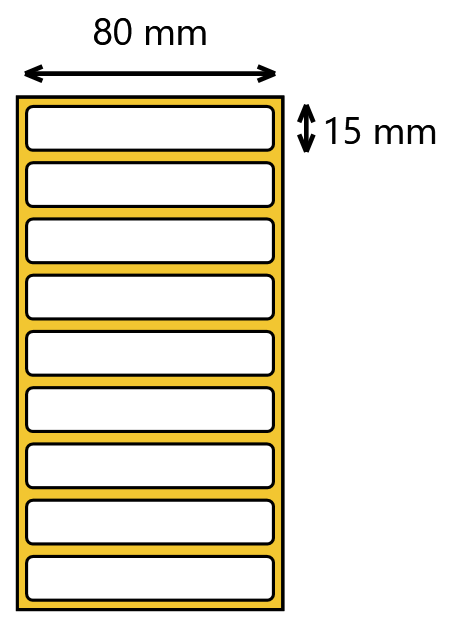 Etykieta termotransferowa 80x15 / 4000 szt / 40
