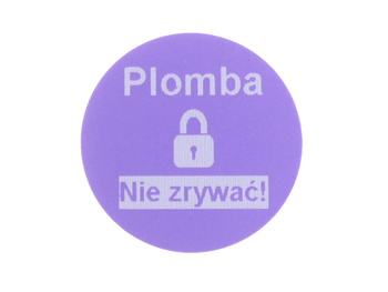 Plomba stickery fi40 mm purpurowy void 500 szt twój nadruk !