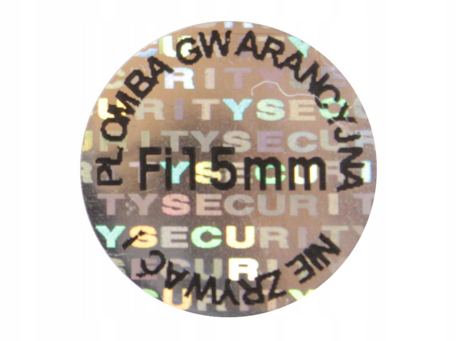 Plomby gwarancyjne sticker fi15mm hologram 1000szt twój nadruk !