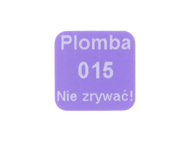 Plomba stickery 10x10 purpurowy void 500szt twój nadruk !