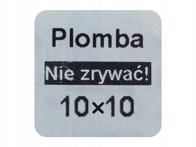 Plomby gwarancyjne stickery 10x10 void mat 1000szt twój nadruk !
