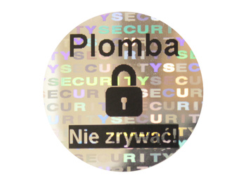 Plomby gwarancyjne stickery fi20mm hologram 500szt twój nadruk !