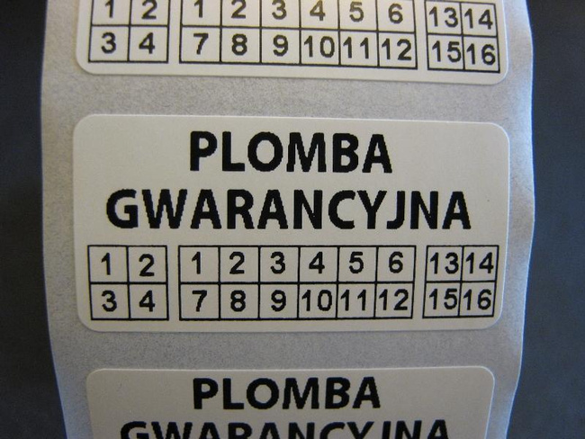 Plomby gwarancyjne 30x15 akrylit kruszące 500szt twój nadruk !