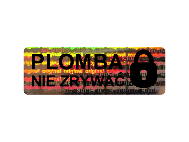 Plomby stickery 15x5 hologram original 250szt twój nadruk !