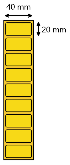 Etykieta termiczna 40x20 żółta / 3000 szt / 40