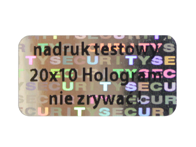 Plomby gwarancyjne stickery 20x10 hologram 1000szt twój nadruk !