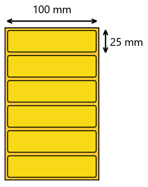 Etykieta termiczna 100x25 żółta / 2000 szt / 40