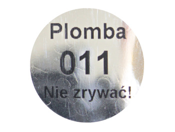 Plomby gwarancyjne void lustrzany fi40 mm 1000szt twój nadruk !