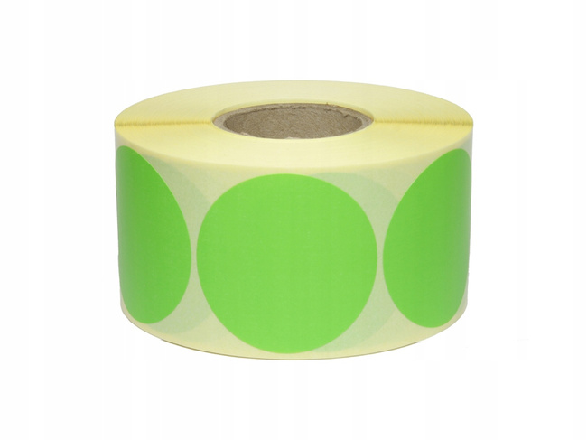 Etykieta termiczna fi40 zielona / 1000 szt / 40