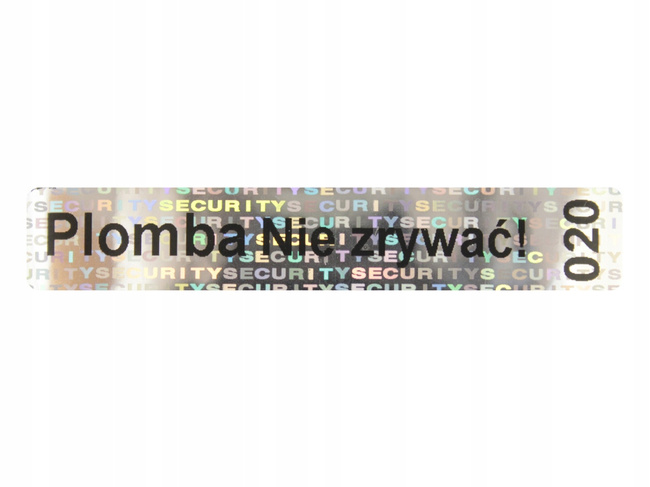 Plomby gwarancyjne stickery 70x12 hologram 500szt twój nadruk !