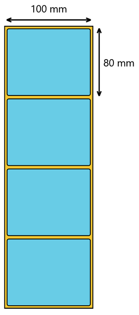 Etykieta termiczna 100x80 niebieska / 500 szt / 40