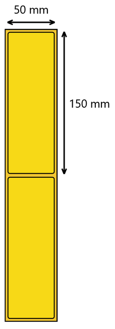 Etykieta termiczna 50x150 żółta / 500 szt / 40
