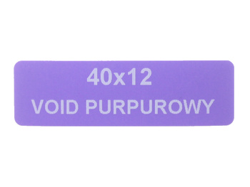 Plomby serwisowe stickery 40x12 purpurowy 1000szt twój nadruk !