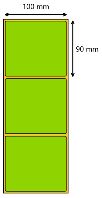 Etykieta termiczna 100x90 zielona / 500 szt / 40