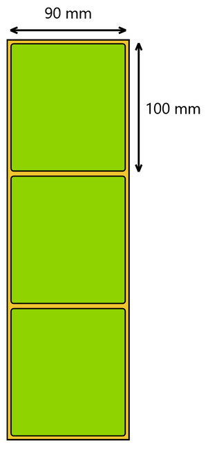 Etykieta termiczna 90x100 zielona / 500 szt / 40