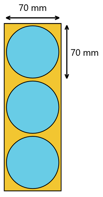 Etykieta termiczna fi70 niebieska  / 1000 szt / 40